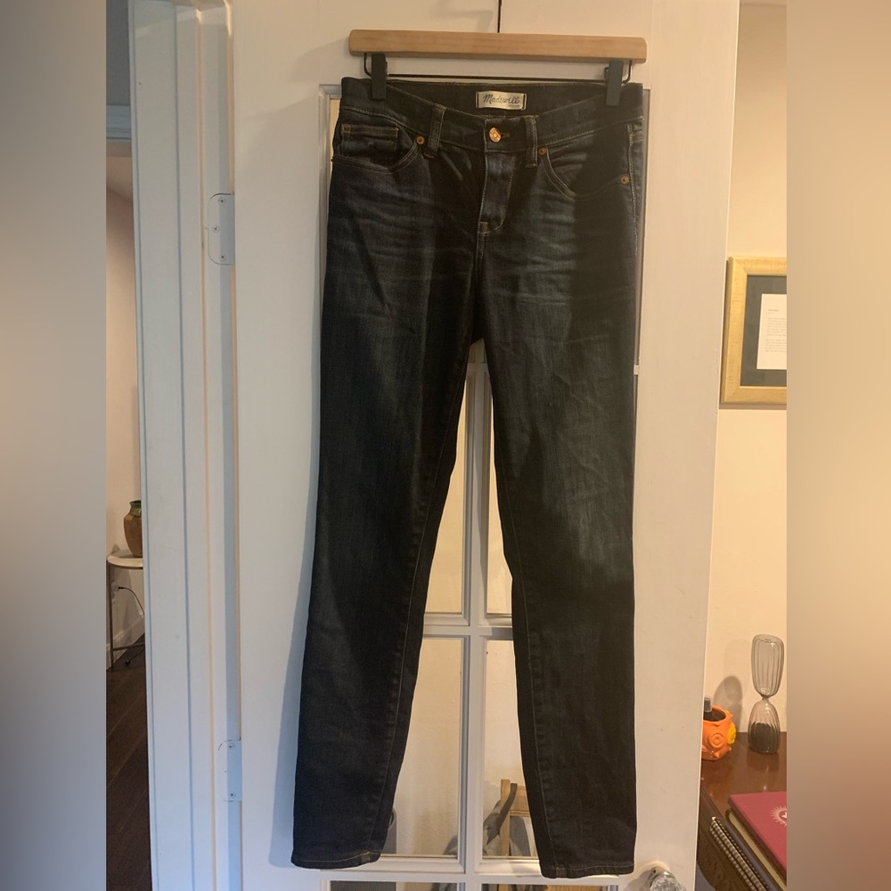 Madewell dark indigo skinny skinny jeans, 26
